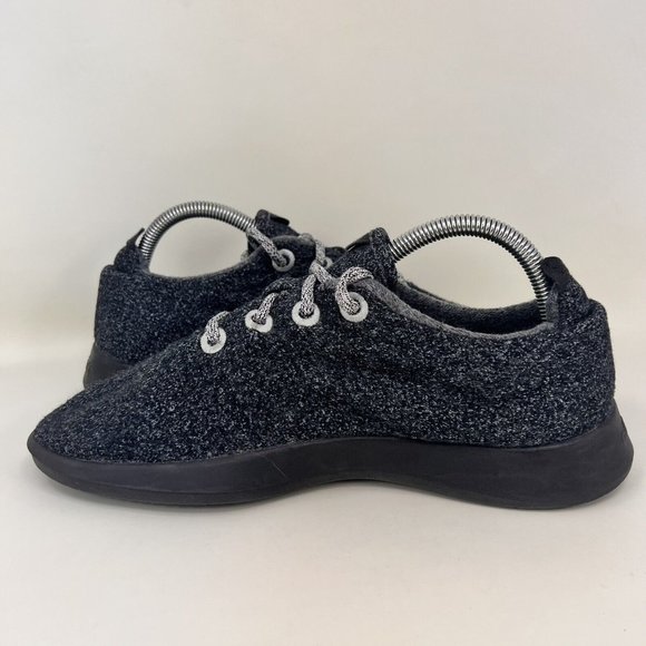 Allbirds Wool Runners Comfort Shoes Black Grey Women's Size 10 - Picture 5 of 9
